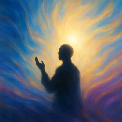 Abstract image of person in supplication.